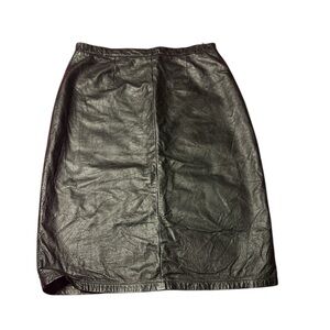 Jacqueline Ferrar Black Genuine  Leather Pencil Skirt  Size 16